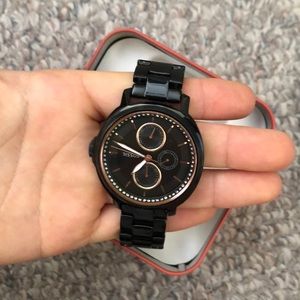 Fossil watch women’s (black and rose gold)